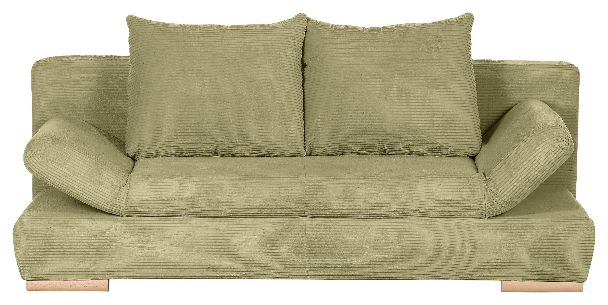 SCHLAFSOFA Cord Hellgrün  - Naturfarben/Hellgrün, KONVENTIONELL, Holz/Textil (200/75/92cm) - home24