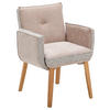 ARMLEHNSTUHL  in Webstoff, Mikrofaser  - Taupe/Hellbraun, Design, Holz/Textil (67/86/67cm) - Linea Natura