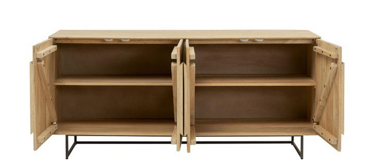 SIDEBOARD  165/76/40 cm  - Hellbraun/Eichefarben, Design, Holz/Metall (165/76/40cm) - Kare-Design