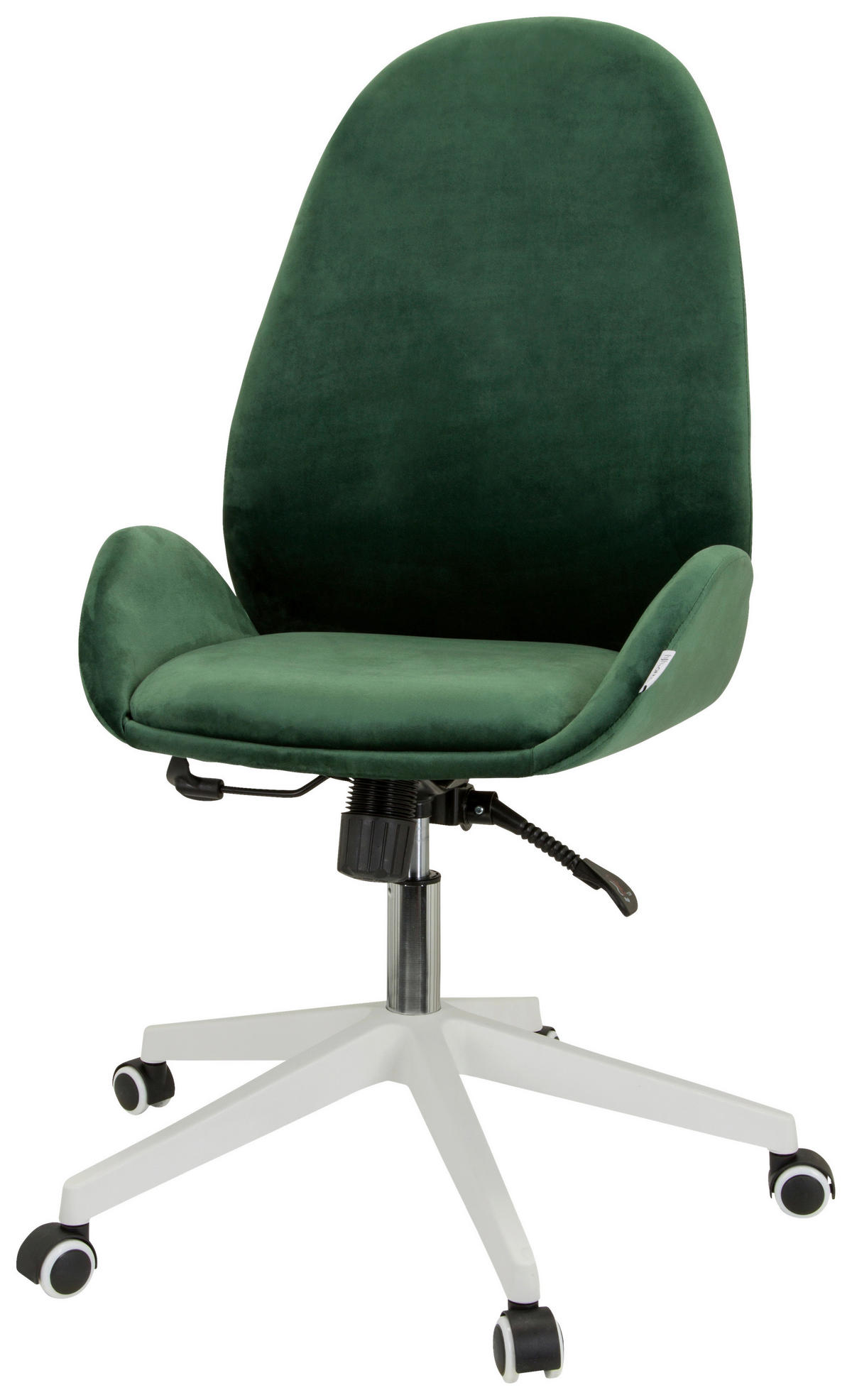 OTOČNÁ ŽIDLE, samet, zelená - bílá/zelená, Basics, textil/plast (56/104/58cm) - MID.YOU
