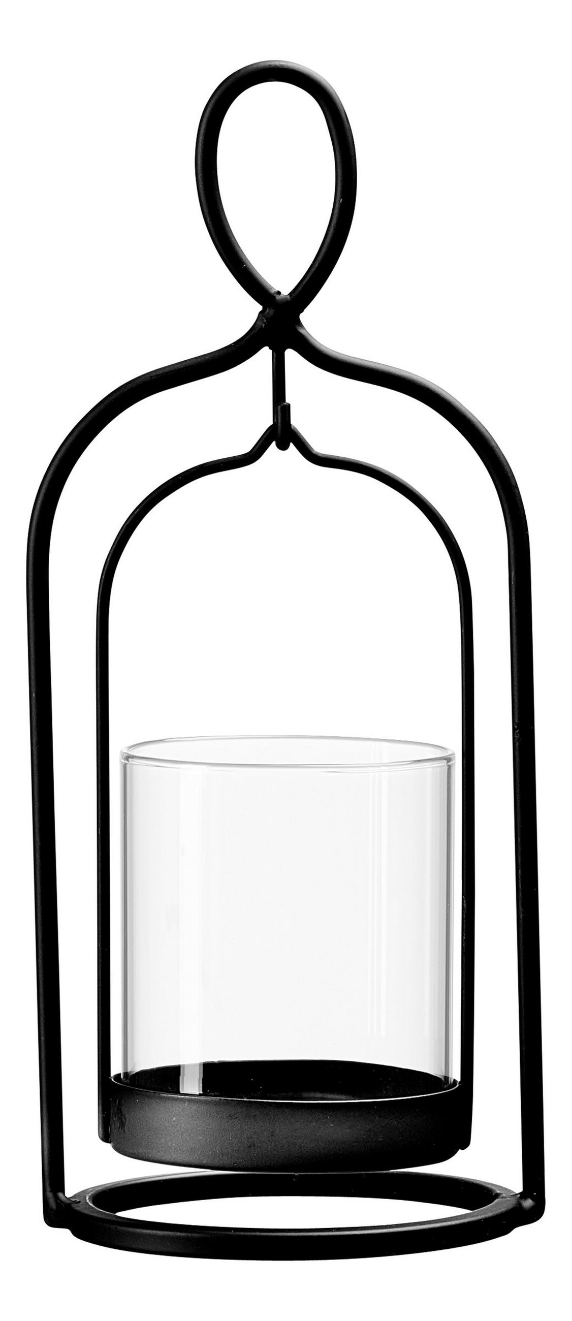 WINDLICHT Klar, Schwarz  - Klar/Schwarz, Basics, Glas/Metall (10/10/20cm) - Ritzenhoff Breker