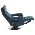 RELAXSESSEL in Leder Blau  - Blau/Edelstahlfarben, Design, Leder/Metall (78/112/85cm) - Cantus
