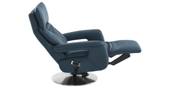 RELAXSESSEL in Leder Blau - Blau/Edelstahlfarben, Design, Leder/Metall (78/112/85cm) - Cantus