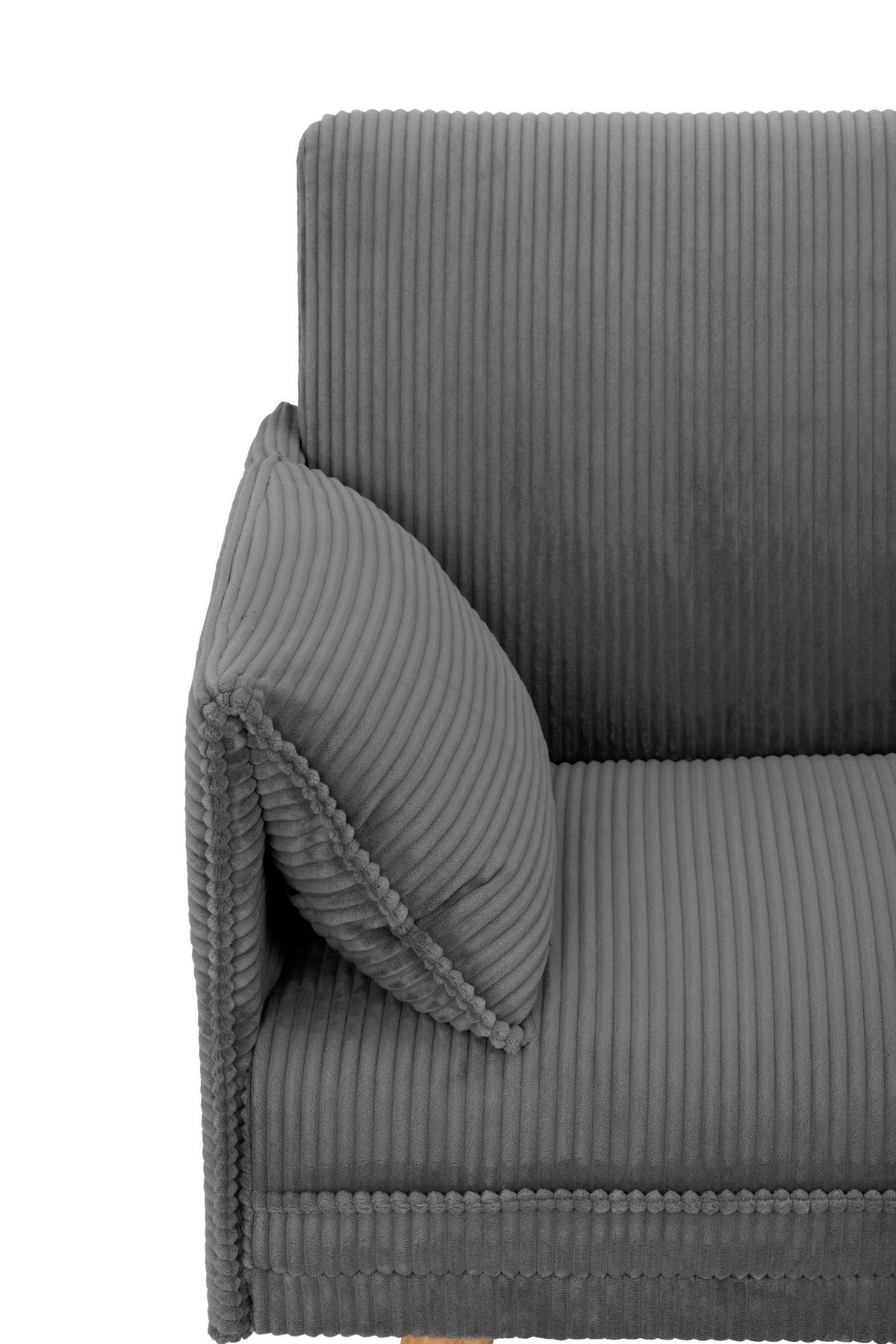 SCHLAFSOFA Cord Grau  - Naturfarben/Grau, Design, Holz/Textil (193/81/92cm) - Livetastic