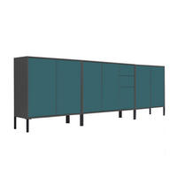 SIDEBOARD  in 263,5/86/33 cm  - Anthrazit/Petrol, MODERN, Holzwerkstoff/Metall (263,5/86/33cm) - MID.YOU