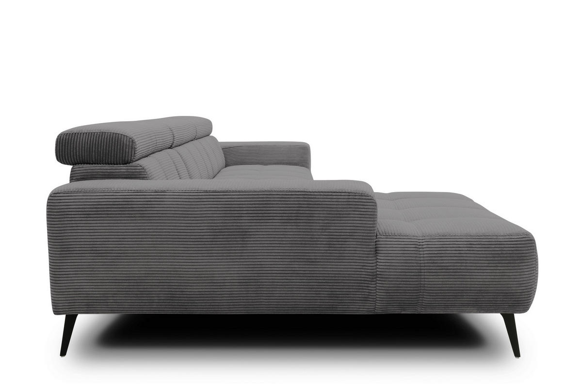 ECKSOFA TRENTO Grau Mikrofaser  - Dunkelgrau/Schwarz, MODERN, Textil/Metall (287/175cm) - MID.YOU