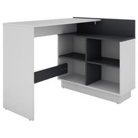ECKSCHREIBTISCH 112/80/77,5 cm  in Graphitfarben, Weiß  - Graphitfarben/Weiß, MODERN, Holzwerkstoff (112/80/77,5cm) - MID.YOU