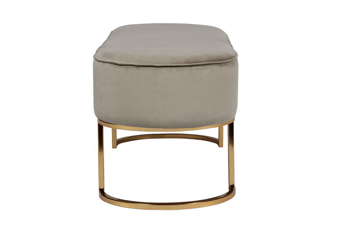 SITZBANK 105/42/40 cm Samt Taupe Metall  - Taupe/Goldfarben, Design, Textil/Metall (105/42/40cm) - Kayoom