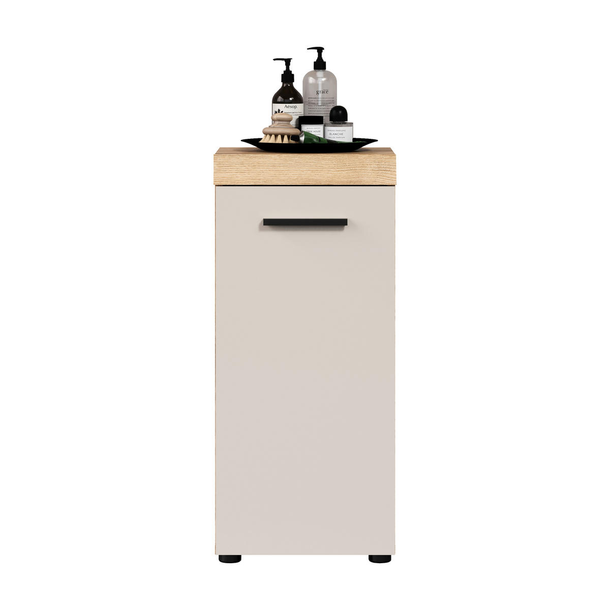 MIDI SKŘÍŇKA, barvy dubu, kašmírová, 36/81/31 cm - černá/barvy dubu, Trend, kompozitní dřevo/plast (36/81/31cm) - MID.YOU