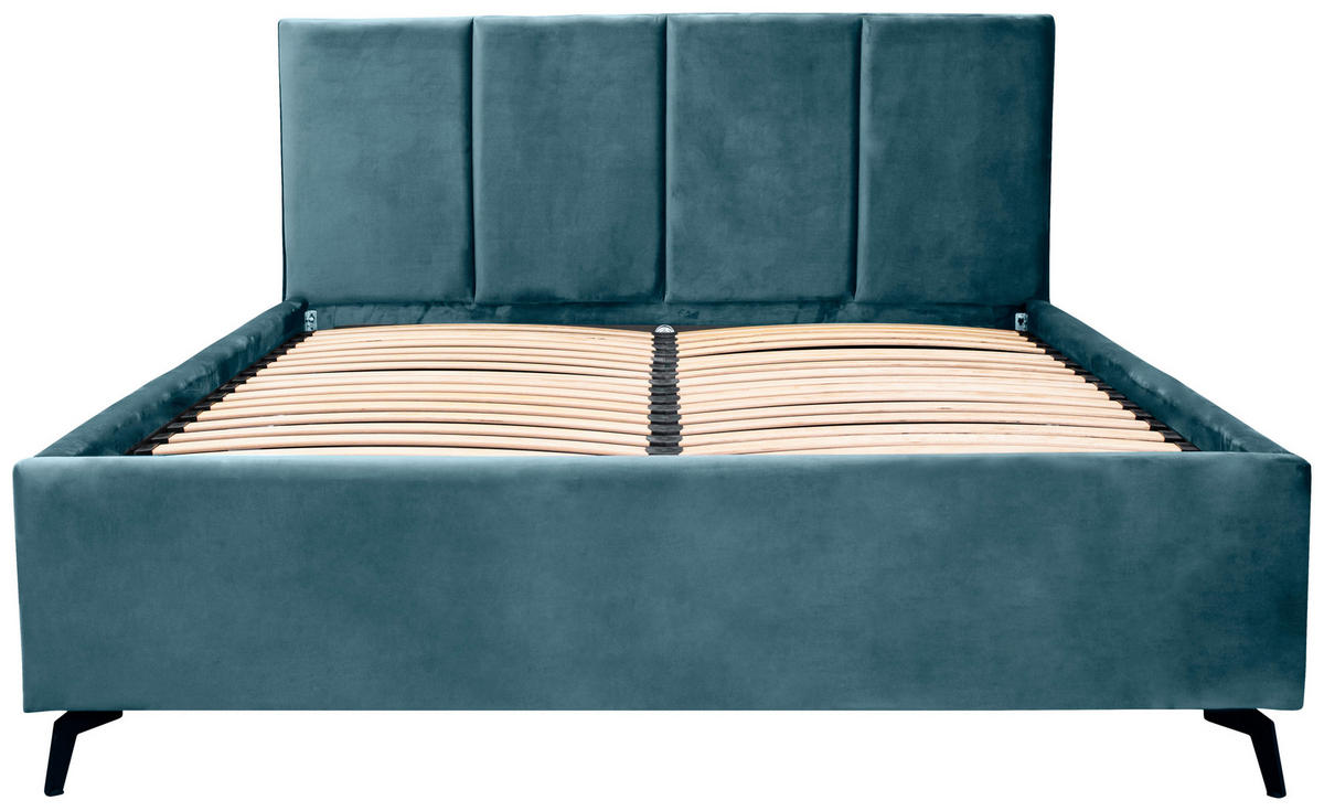 KÁRPITOZOTT ÁGY  zöld  - fekete/zöld, Modern, faalapú anyag/textil (177/110/217cm) - Hom`in