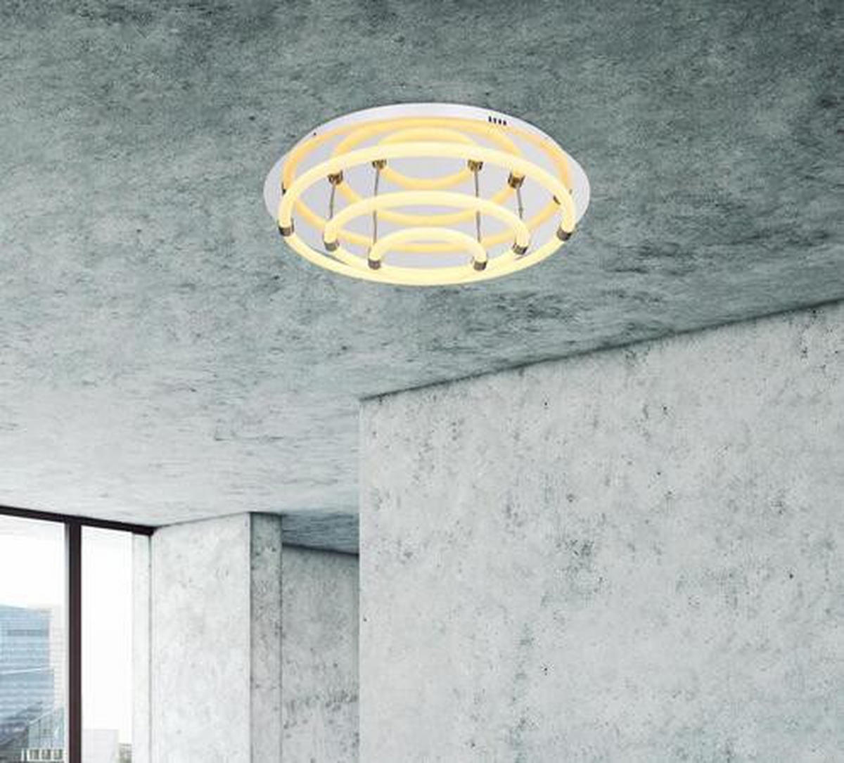 LED-TAKLAMPA 54 W 55/15 cm  - vit/opal, Design, metall/plast (55/15cm) - Globo