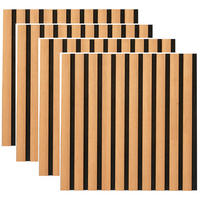AKUSTIKPANEEL Echtholz, Nachbildung 40/40/2,1 cm 4 Stück  - Walnussfarben/Schwarz, Trend, Holz/Holzwerkstoff (40/40/2,1cm) - Boxxx