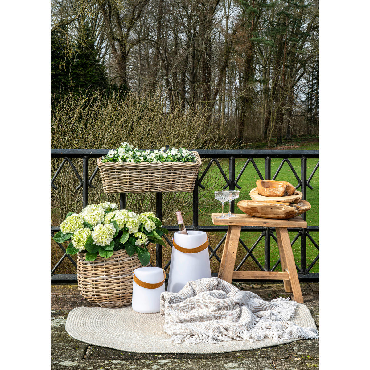 HOCKER Barcelona Teakholz Teakfarben  - Basics (50/45/25cm) - MID.YOU
