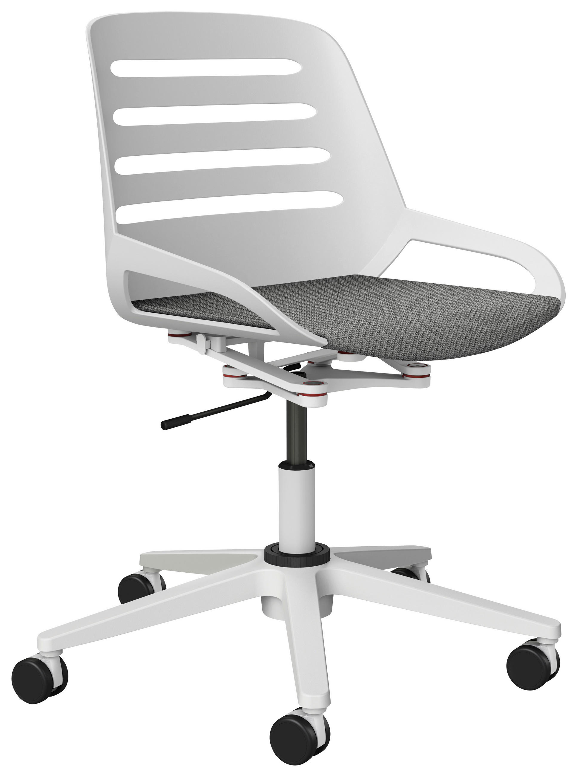 DREHSTUHL in Weiss, Hellgrau - Weiss/Hellgrau, Design, Kunststoff/Metall (70/68/40cm) - Aeris