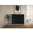 VITRINE in Schwarz  - Schwarz, Design, Glas/Metall (120/110/35cm) - Xora