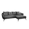 ECKSOFA Grau Velours  - Schwarz/Grau, MODERN, Holz/Textil (277/94/162cm) - Livetastic