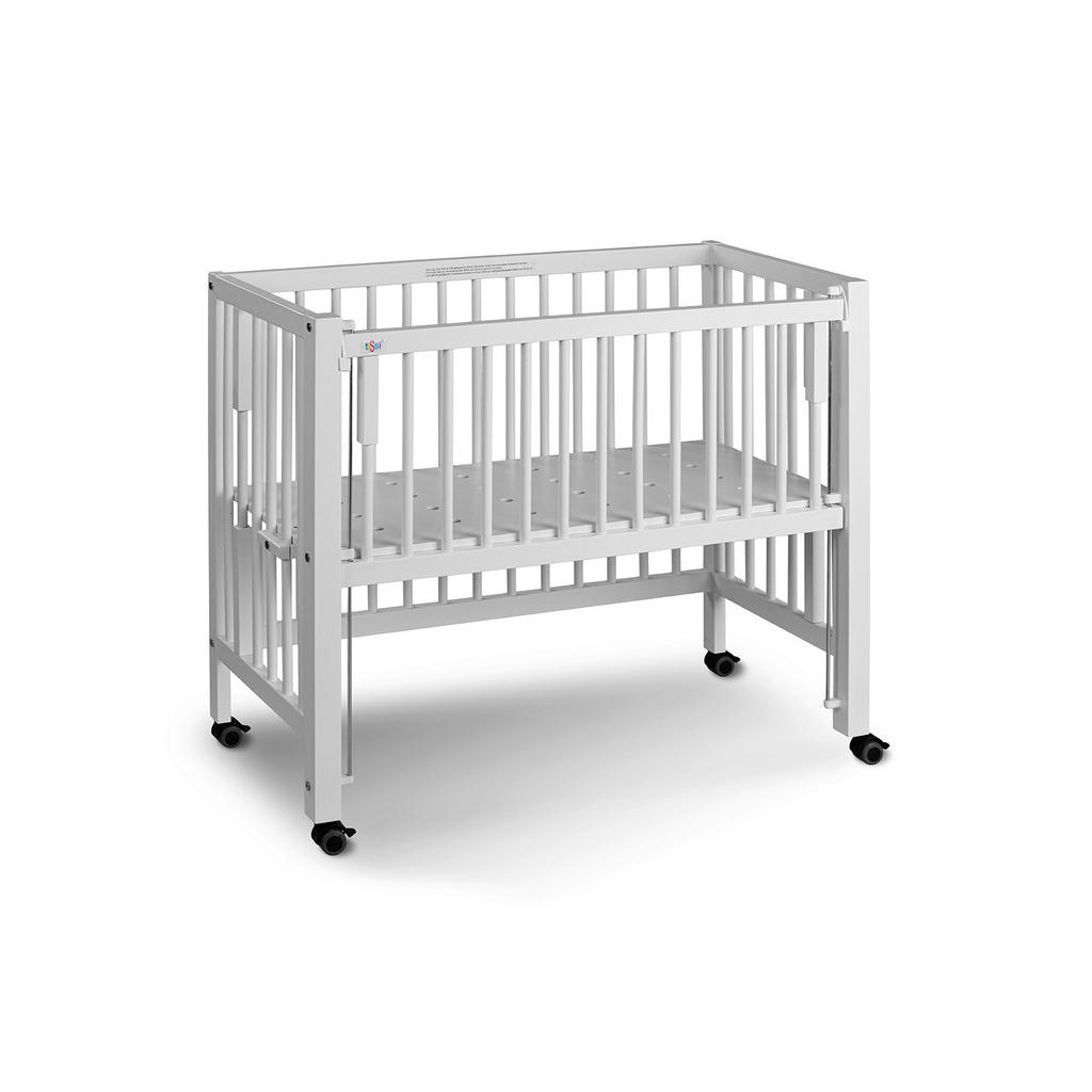 Thumbnail - tiSsi Beistellbett Sophie, Weiß, Holz, Buche, massiv, 94x46x42 cm, höhenverstellbar, sehr stabil, Babymöbel, Babybetten,...
