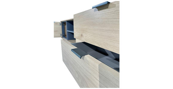 LOWBOARD META in 180/56,2/40 cm - Eichefarben/Anthrazit, Design, Holzwerkstoff/Metall (180/56,2/40cm) - Xora