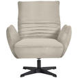 SESSEL in Teddystoff Creme  - Creme/Schwarz, Design, Textil/Metall (60/94/86cm) - Dieter Knoll