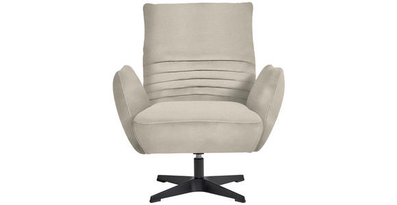 SESSEL in Teddystoff Creme  - Creme/Schwarz, Design, Textil/Metall (60/94/86cm) - Dieter Knoll