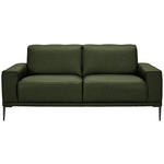 2-SITZER-SOFA  in Echtleder Thymiangrün   - Thymiangrün/Schwarz, Design, Leder/Metall (180/82/92cm) - Johann Jakob