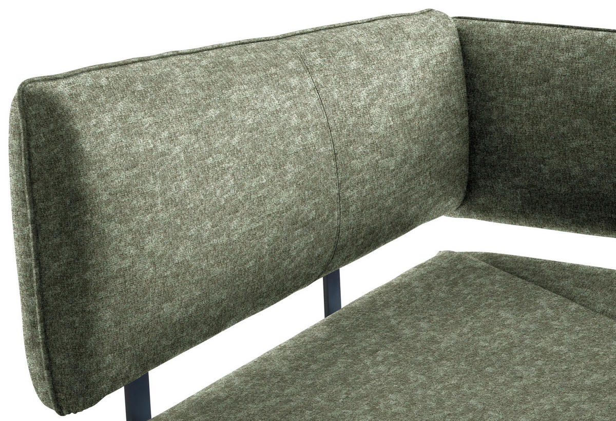 ECKBANK in Metall, Textil Grün, Schwarz  - Schwarz/Grün, Modern, Textil/Metall (150/190cm) - Cantus