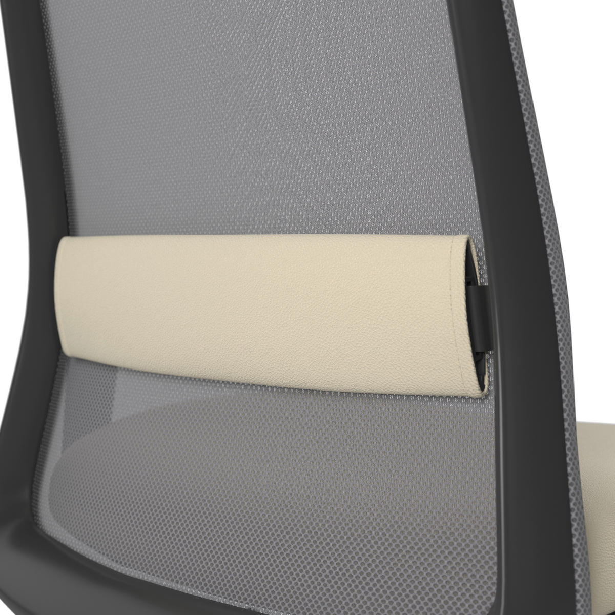 DREHSTUHL Grau, Schwarz, Beige  - Beige/Schwarz, MODERN, Leder/Kunststoff (70/103-115/70cm)