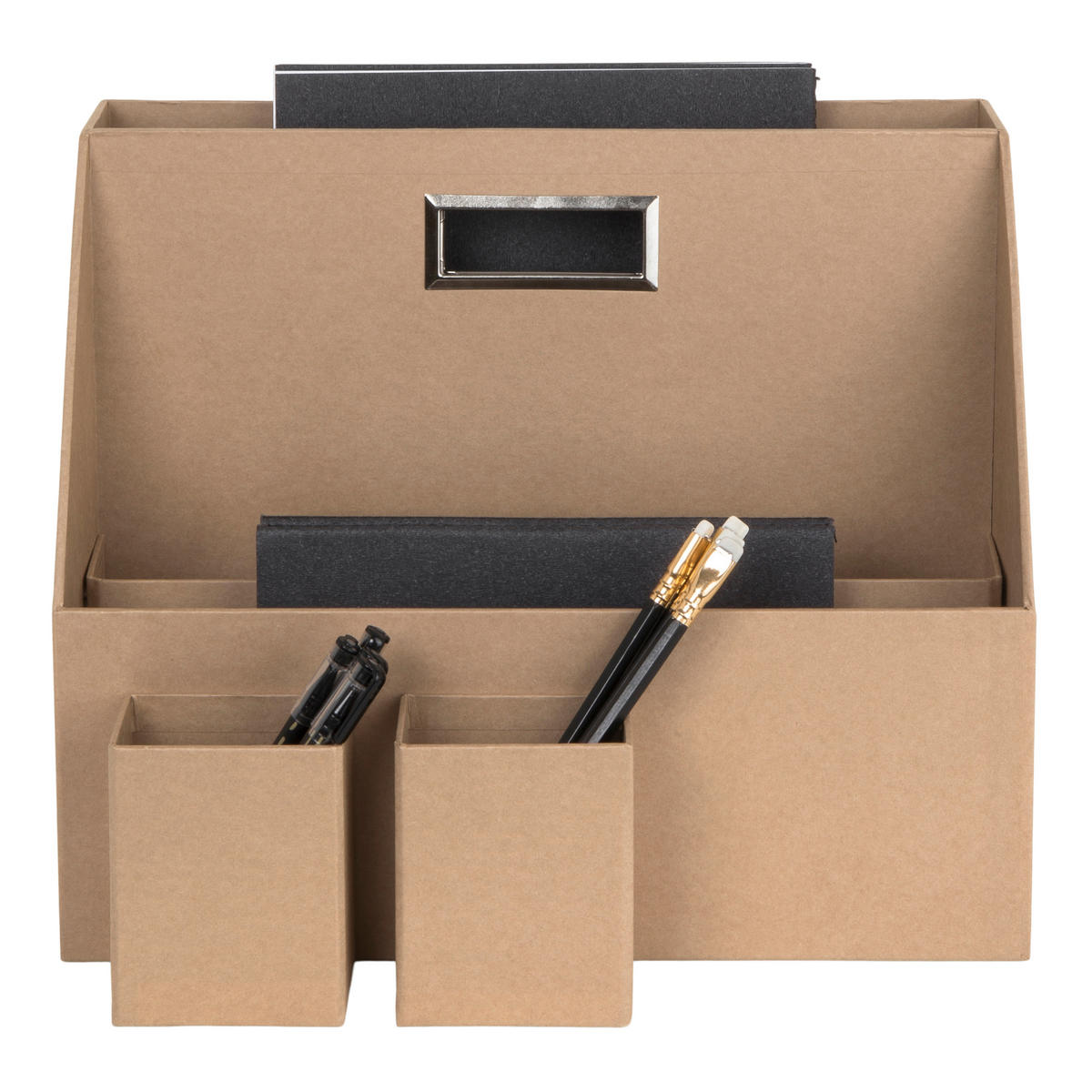 SCHREIBTISCHSET Papier, Karton Braun, Naturfarben  - Braun/Naturfarben, Basics, Karton/Papier (35/28/20cm)