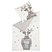 LIZENZBETTWÄSCHE SP-Deer Satin  - Beige/Creme, Basics, Textil (155/220cm) - Sportalm Kitzbühel