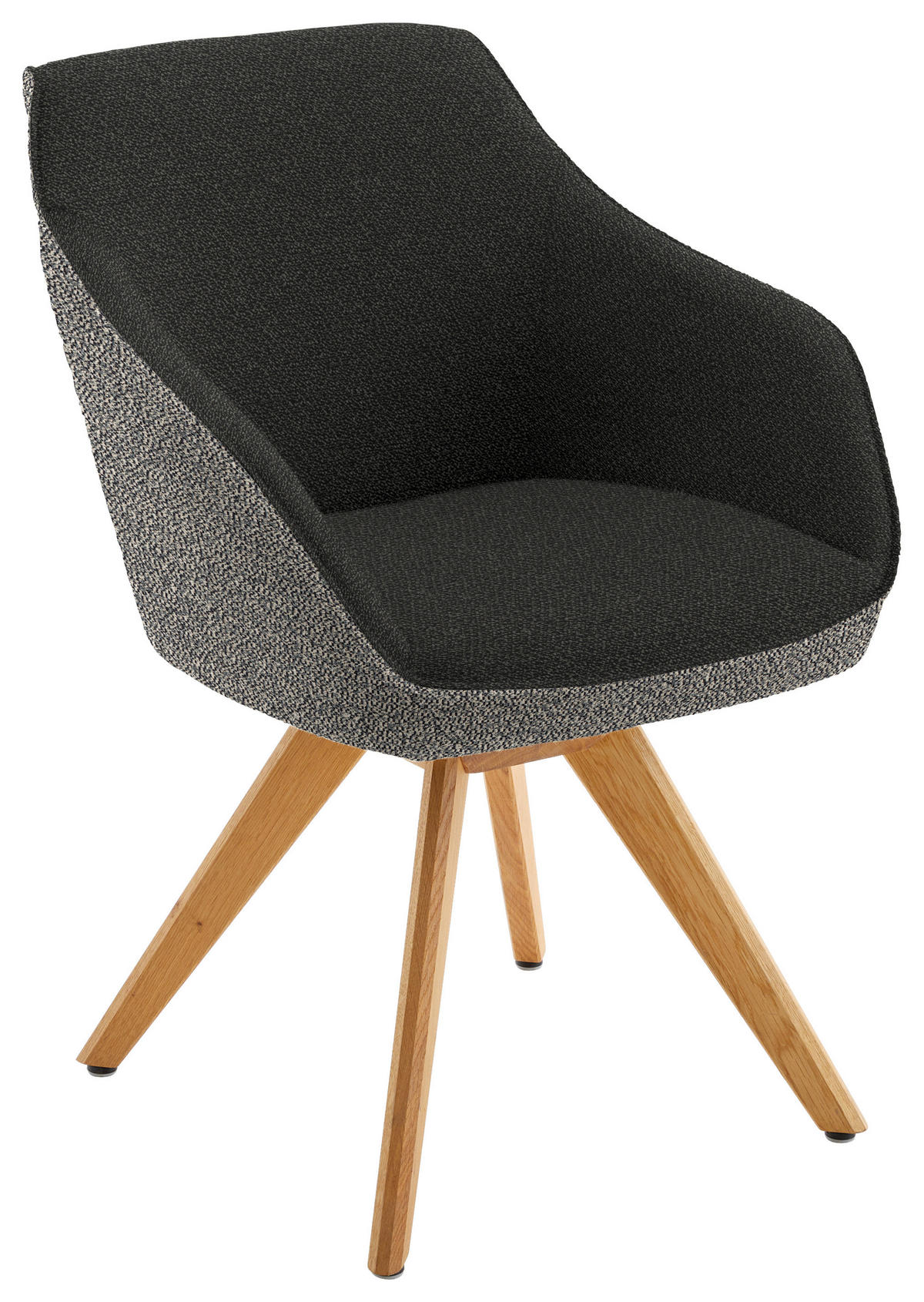 ARMLEHNSTUHL  in Flachgewebe  - Eichefarben/Anthrazit, Design, Holz/Textil (60/84/68cm) - Koinor