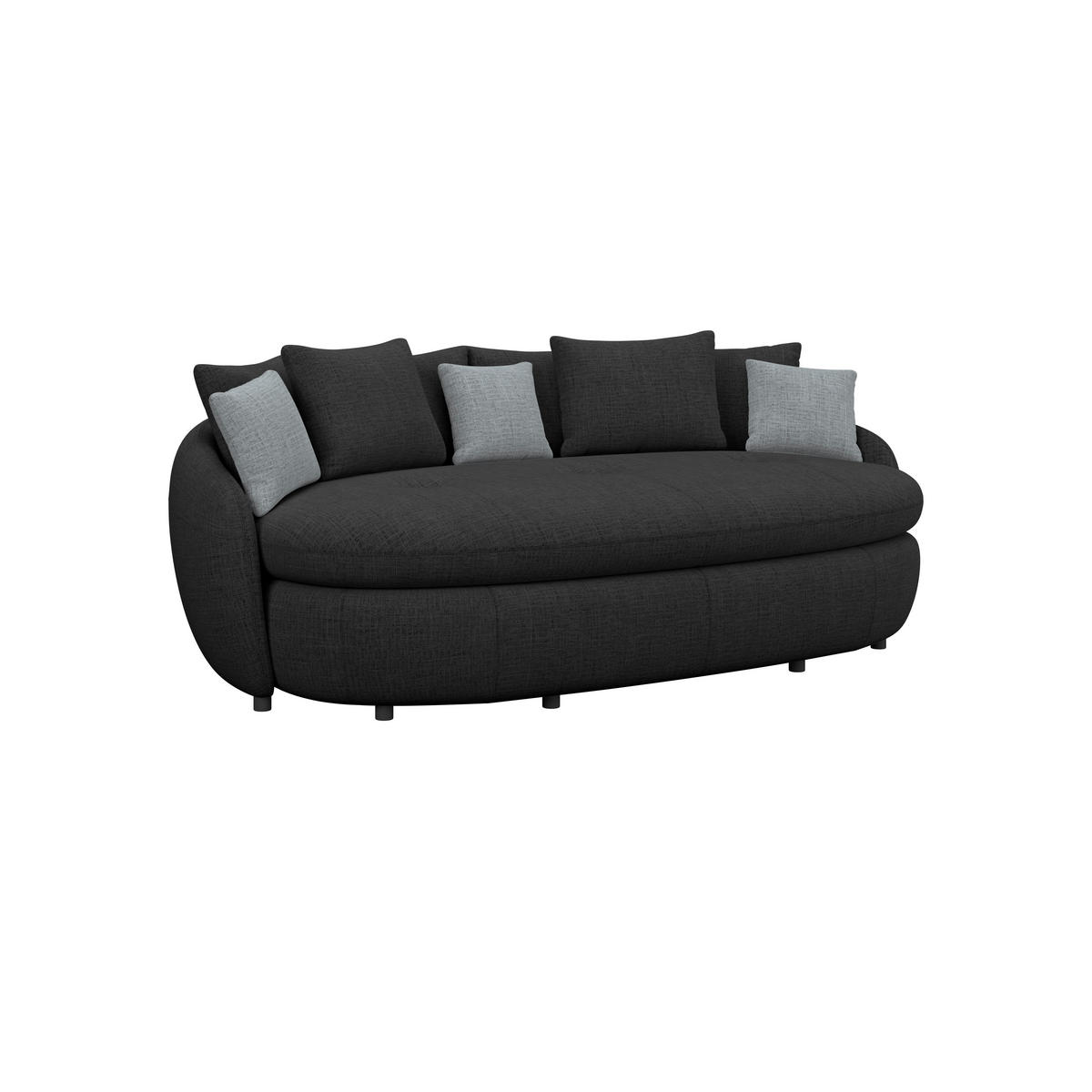 MEGASOFA Chenille Schwarz  - Schwarz, Trend, Kunststoff/Textil (238/80/140cm) - MID.YOU