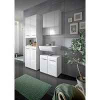 KOPALNICA  bela, visoki sijaj  - srebrne barve/črna, Moderno, umetna masa/steklo (120cm) - MID.YOU