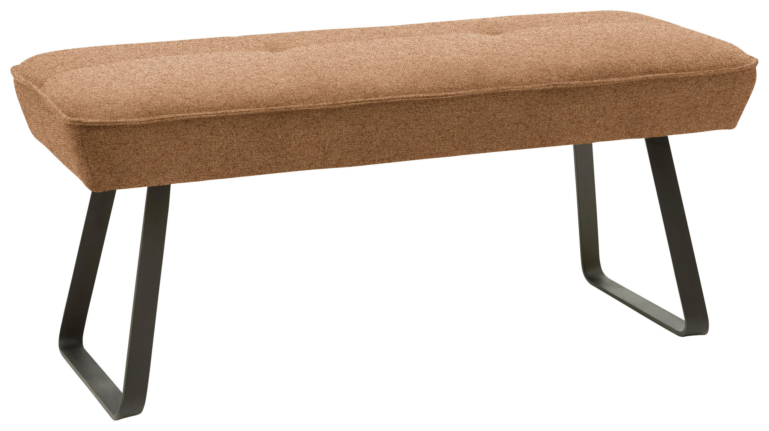 HOCKERBANK 118/50/51 cm   - Cognac/Schwarz, Design, Textil/Metall (118/50/51cm) - Dieter Knoll