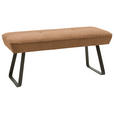 HOCKERBANK 118/50/51 cm   - Cognac/Schwarz, Design, Textil/Metall (118/50/51cm) - Dieter Knoll