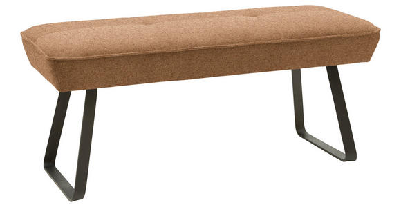 HOCKERBANK 118/50/51 cm   - Cognac/Schwarz, Design, Textil/Metall (118/50/51cm) - Dieter Knoll