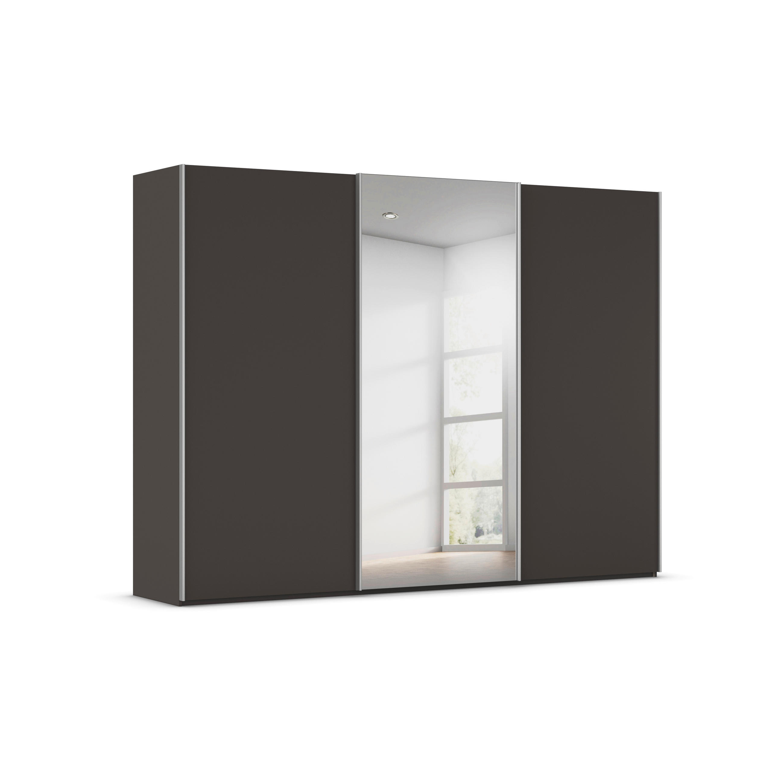Rauch Möbel Schwebetürenschrank Taro Alu, Graphit 301x223x69 cm