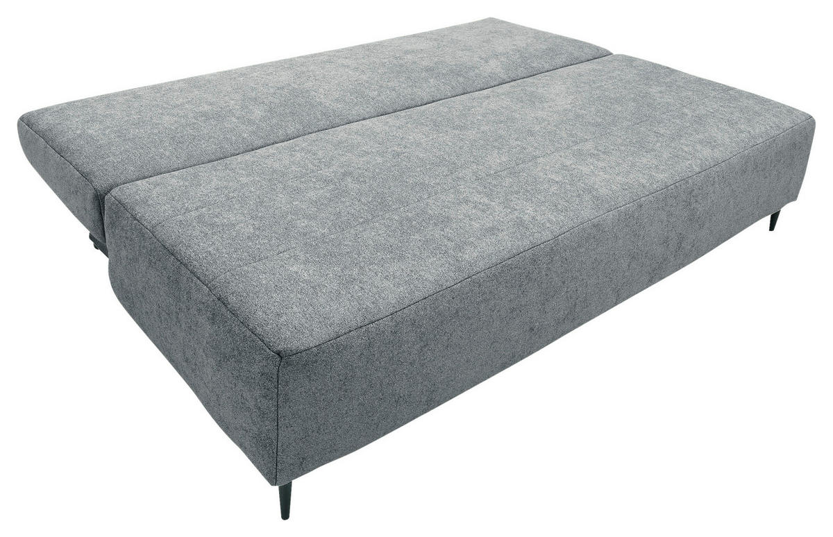 SCHLAFSOFA in Flachgewebe Grau  - Schwarz/Grau, KONVENTIONELL, Textil/Metall (197/75/100cm) - Carryhome