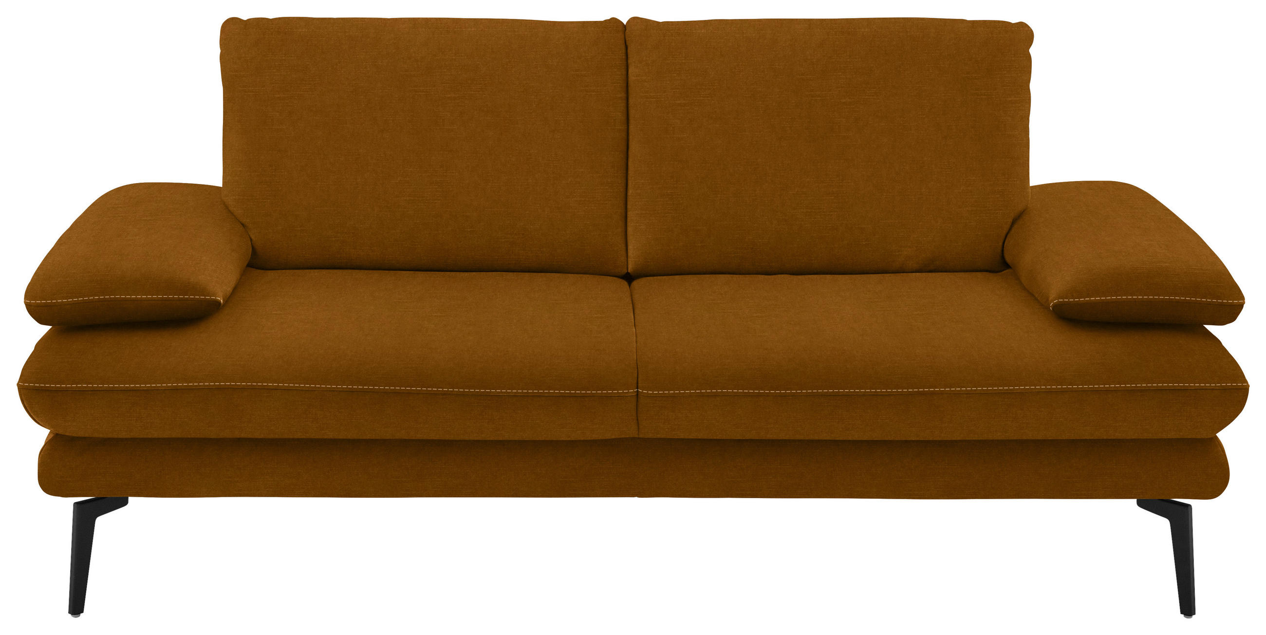 2,5-SITZER in Velours Cognac  - Cognac/Beige, Design, Textil/Metall (196/89/104cm) - Dieter Knoll