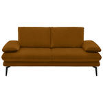2,5-SITZER Dieter Knoll in Velours Cognac  - Cognac/Beige, Design, Textil/Metall (196/89/104cm) - Dieter Knoll