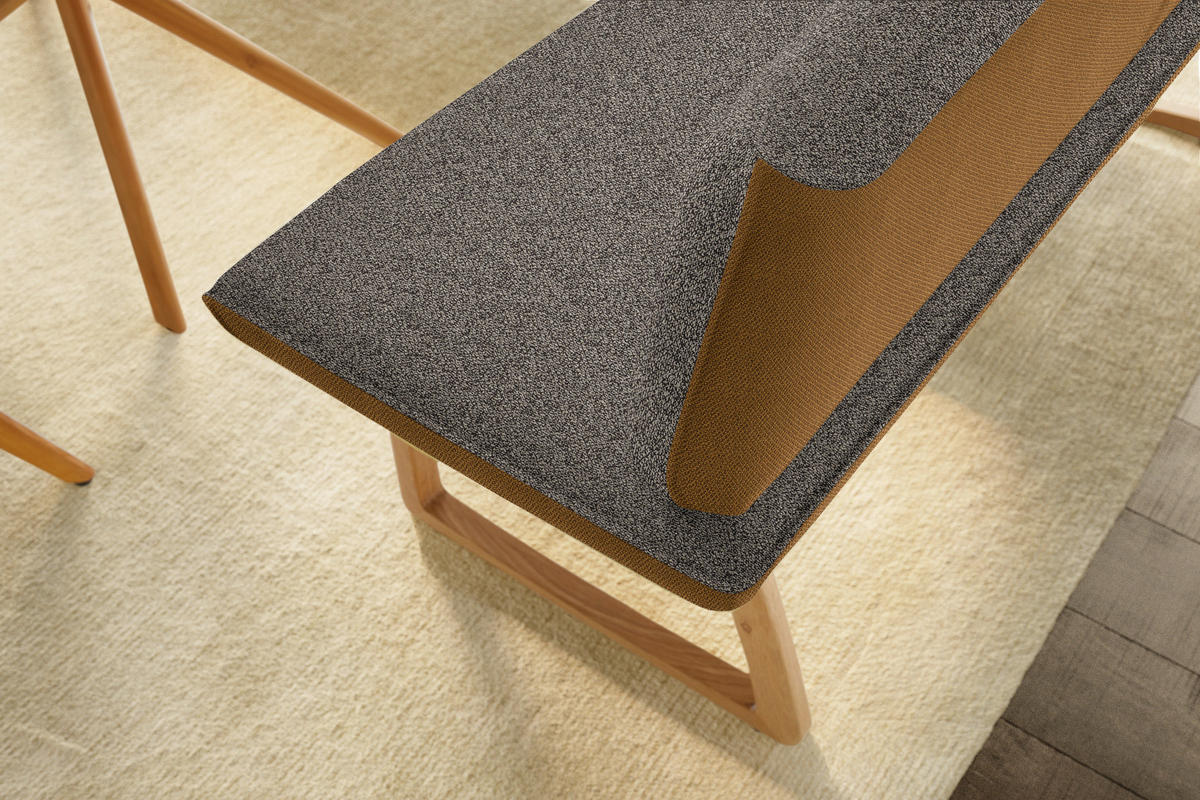 ECKBANK 162/237 cm  in Dunkelbraun, Currygelb  - Currygelb/Eichefarben, Design, Holz/Textil (162/237cm) - Koinor