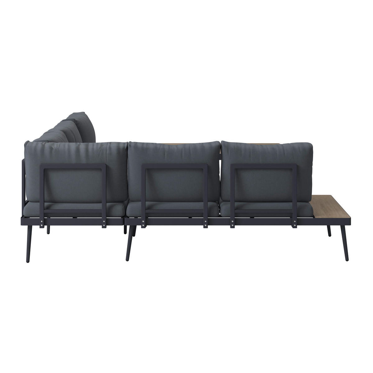 LOUNGEGARNITUR 226/226 cm Aluminium  - Dunkelgrau/Naturfarben, MODERN, Kunststoff/Textil (226/226cm) - Ambia Garden