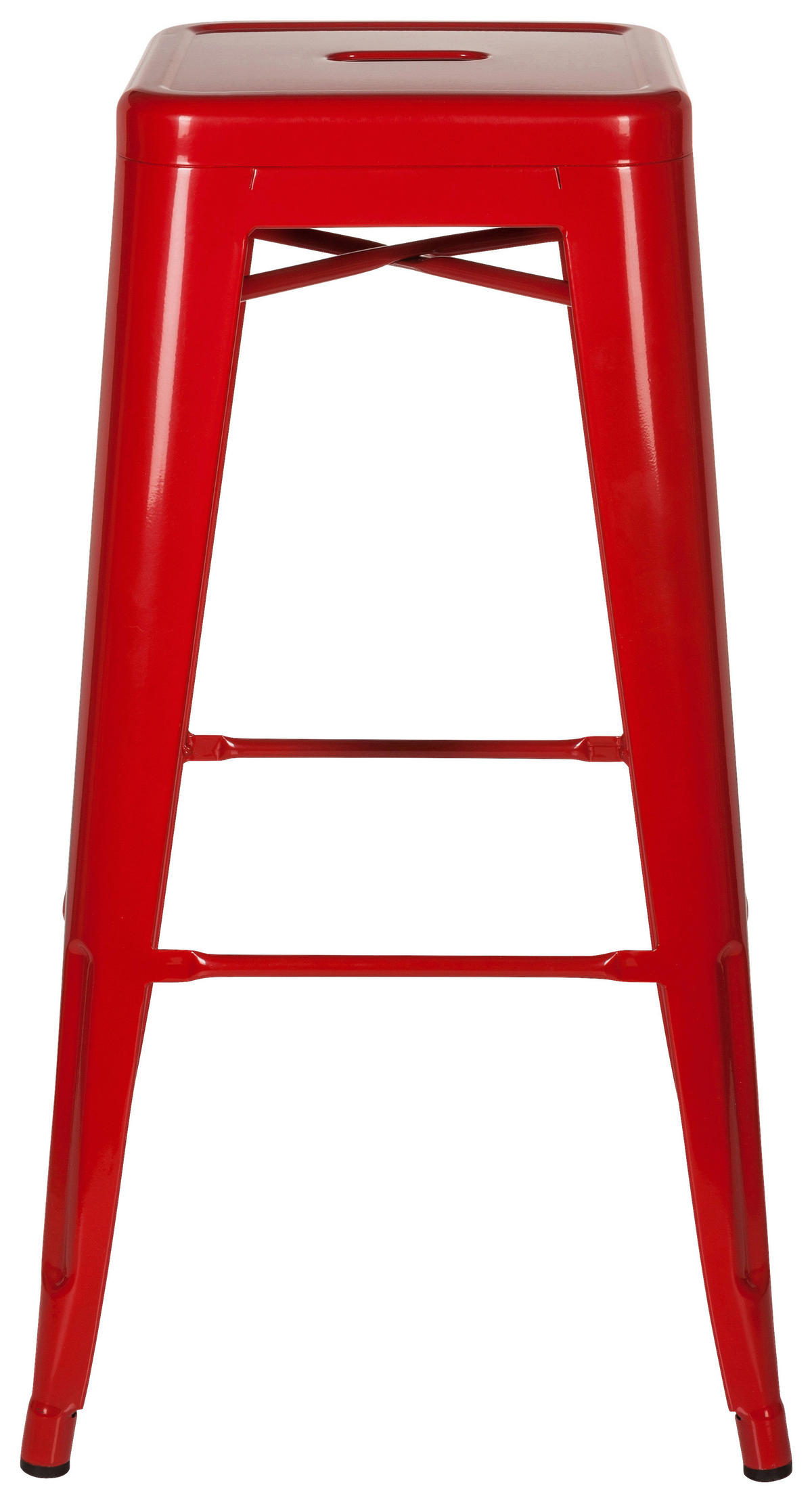 BARHOCKER Rot Stahl stapelbar  - Rot, Basics, Metall (44/77/44cm) - MID.YOU