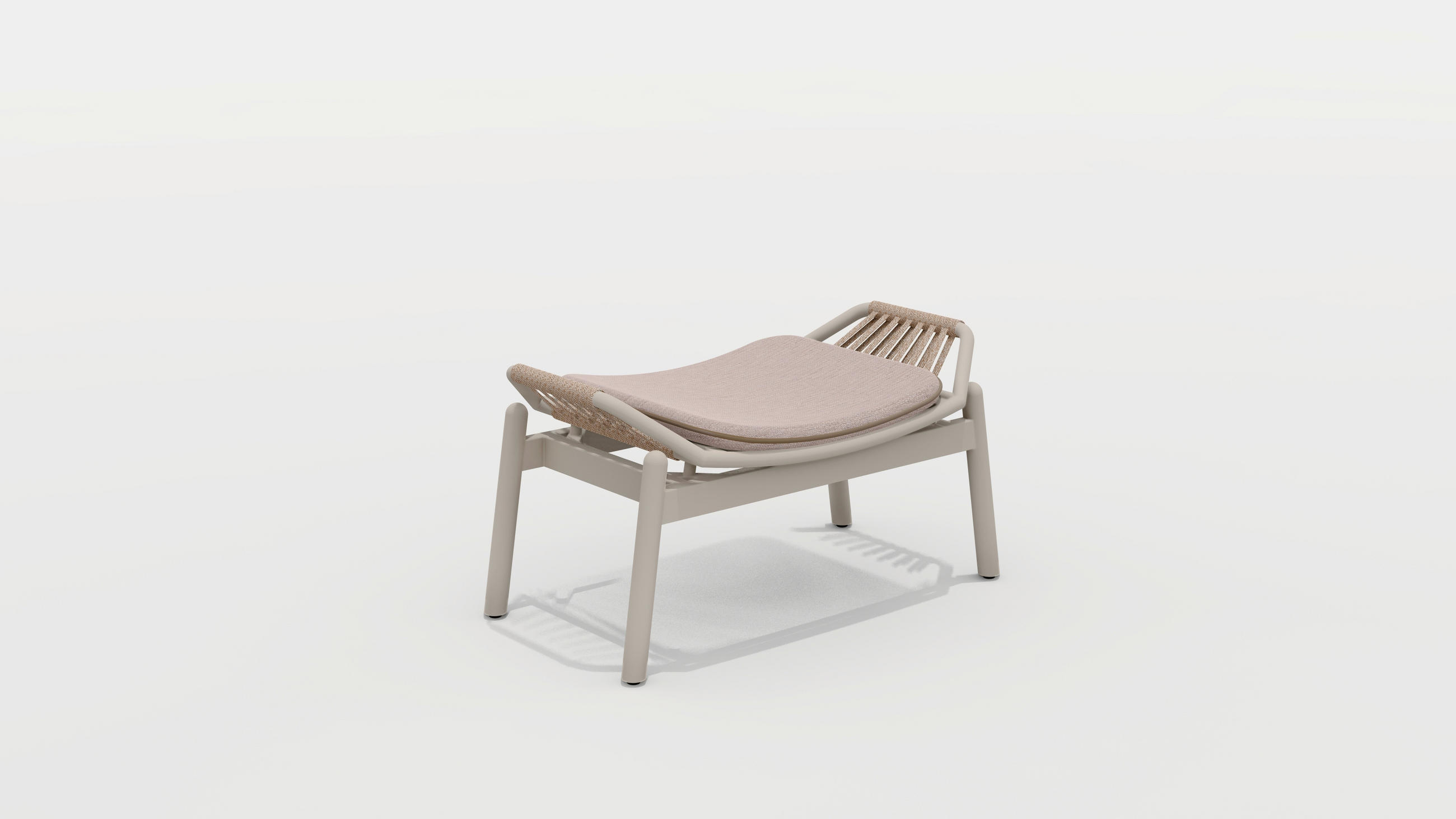 LOUNGEHOCKER  - Beige/Creme, Modern, Textil/Metall (83/48/43cm) - Zebra 
