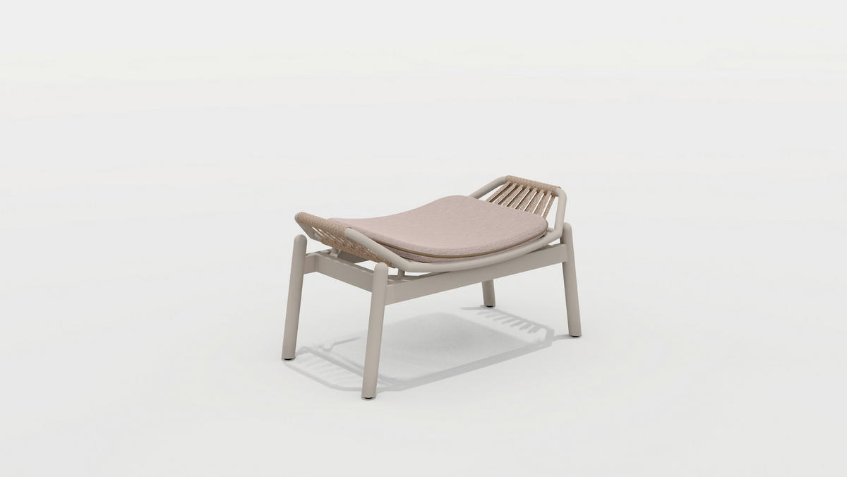 LOUNGEHOCKER  - Beige/Creme, Modern, Textil/Metall (83/48/43cm) - Zebra 