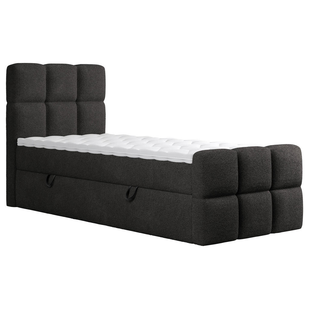 Thumbnail - Xora Boxbett, Schwarz, Textil, H3, Höhe ca. 20 cm, 90x200 cm, Bettkasten, Stoffauswahl, Topper durchgehend, in verschied...