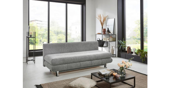 SCHLAFSOFA Webstoff Grau - Taupe/Edelstahlfarben, KONVENTIONELL, Kunststoff/Textil (190/93/92cm) - Carryhome