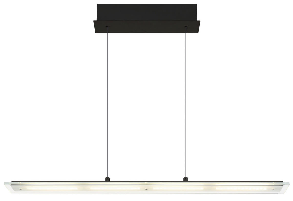 LED-HÄNGELEUCHTE Novak 88/9/150 cm  - Klar/Schwarz, Design, Glas/Kunststoff (88/9/150cm) - Globo