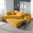 ECKSOFA  in Mikrofaser Dunkelgelb  207/301 cm  - Chromfarben/Dunkelgelb, Design, Textil/Metall (207/301cm) - Xora