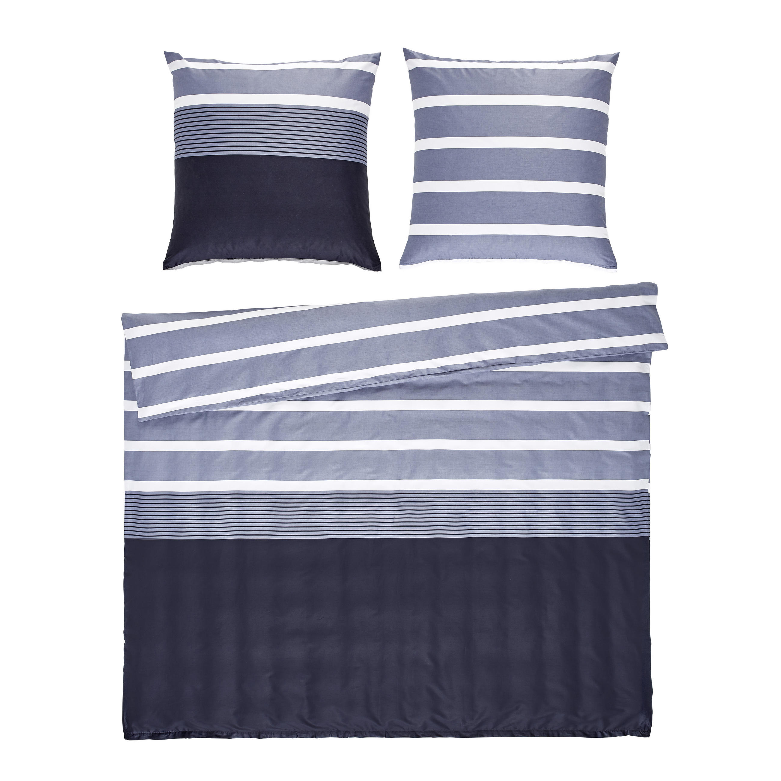 BETTWÄSCHE 200/200 cm J.D. Makosatin  - Silberfarben/Schwarz, Basics, Textil (200/200cm) - Janine