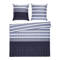 BETTWÄSCHE J.D. Makosatin 200/200 cm  - Silberfarben/Schwarz, Basics, Textil (200/200cm) - Janine